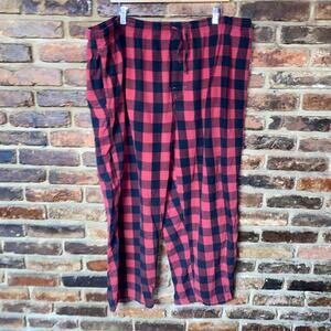 Faded Glory Red Black Buffalo Check Plaid Sleepwear Pajama Pants Men's Size XL